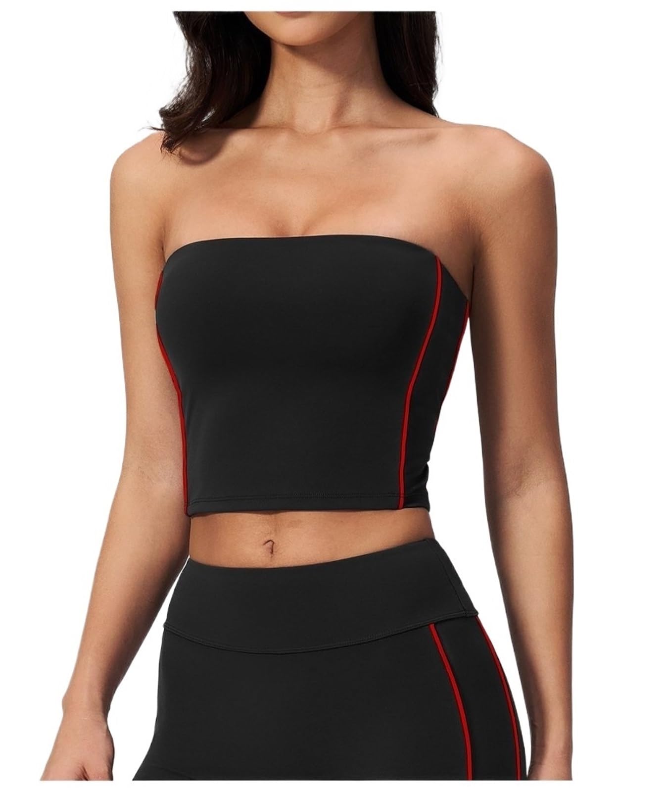 Sujetador Deportivo sin Tirantes para Mujer, Top Yoga Nailon sin Costuras con Almohadillas ExtraíBles, Bandeau Transpirable Entrenamiento