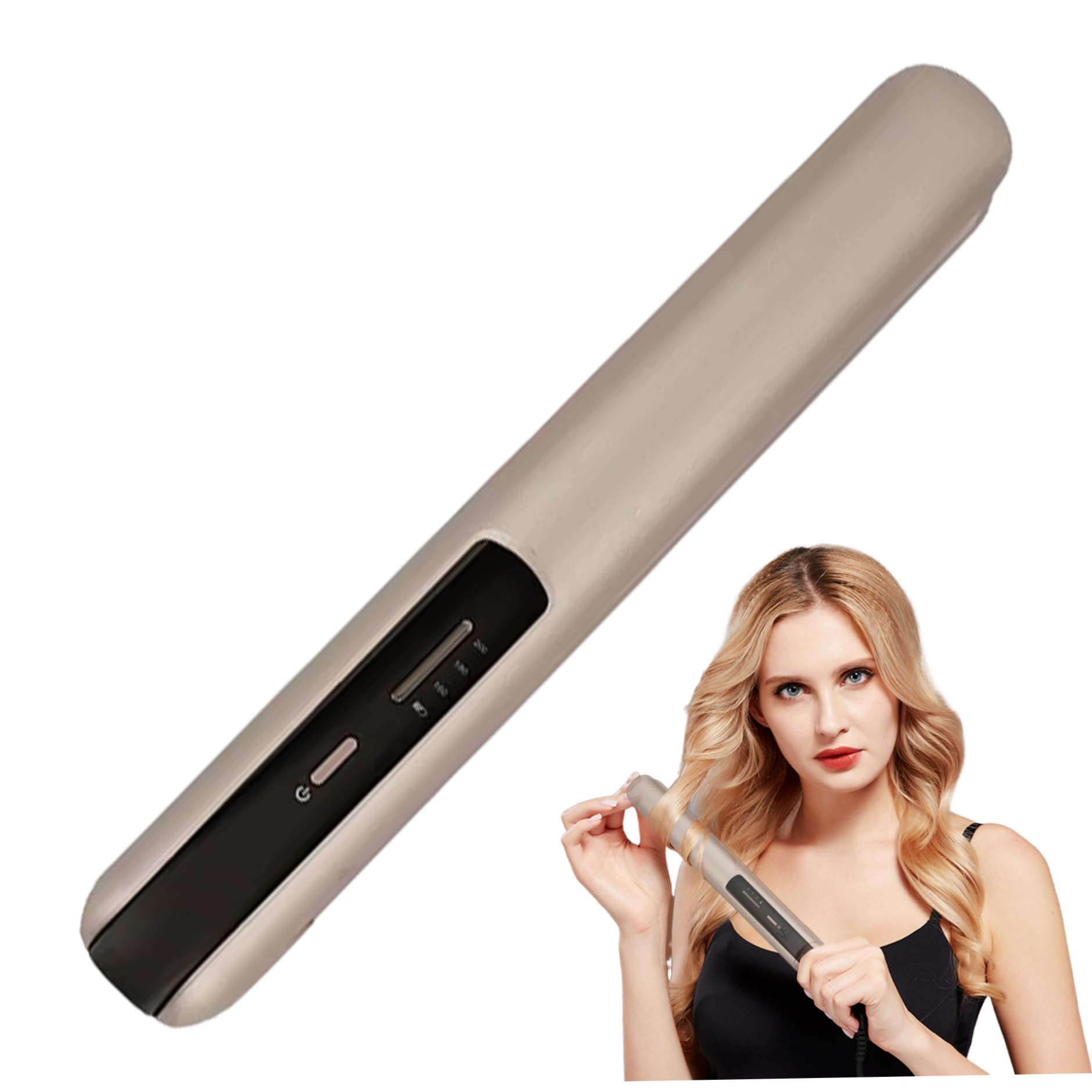 Plancha y rizador de pelo inalámbricos plancha de viaje con 3 temperaturas ajustables rizador inalámbrico de calentamiento rápido portátil recargable para salón en casa.
