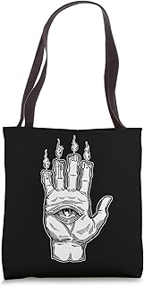 Occult Hand Witchcraft Symbolism Pagan Candle Fingers Magic Tote Bag
