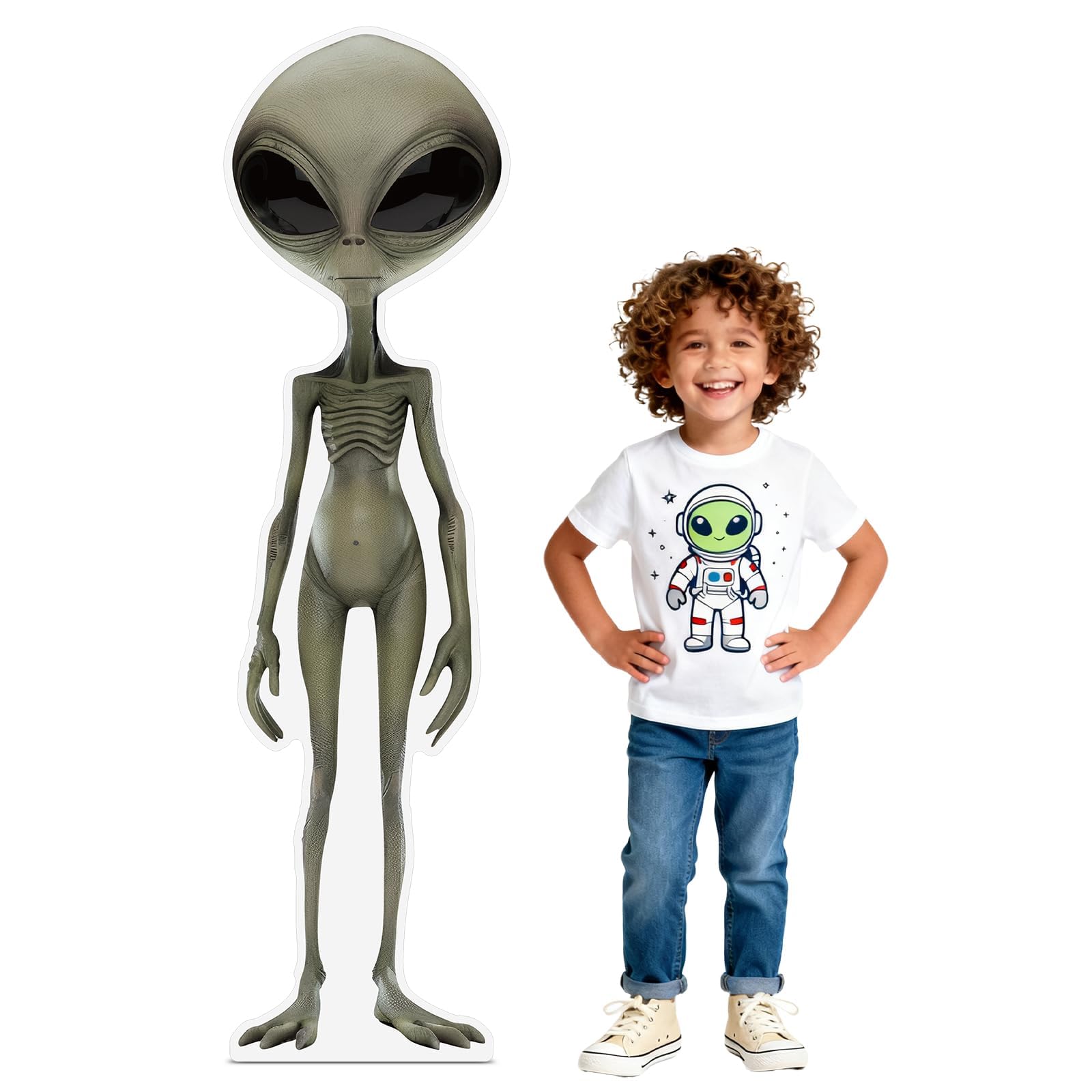 Kartonowe wycięcie obcego kosmity w naturalnej wielkości stand-up, duży karton kosmity do strasznej dekoracji UFO, statek kosmiczny, rekwizyty fotograficzne, tło do science fiction, dekoracja