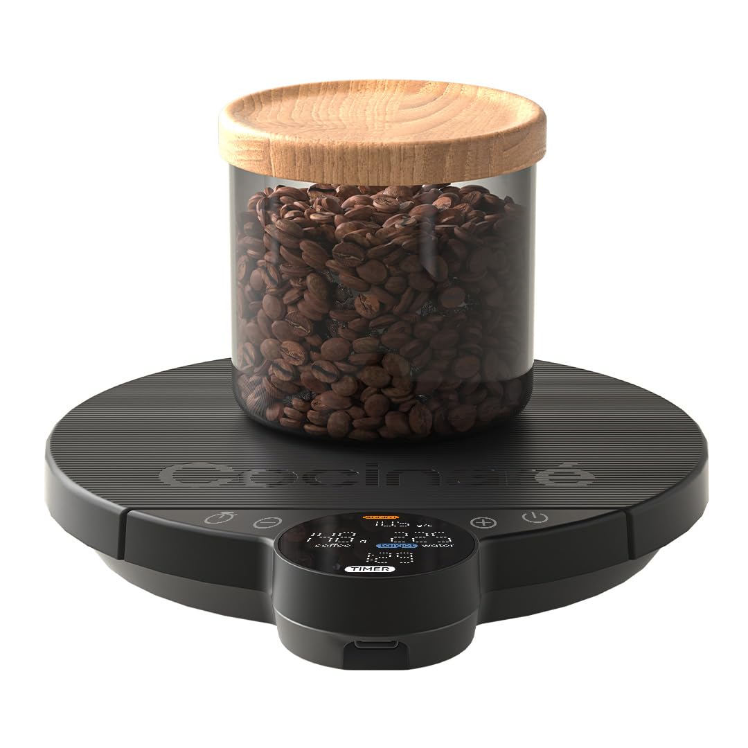 Cocinare Balance Lite - Báscula digital de café, báscula digital de cocina para café y productos pequeños (negro obsidiana)