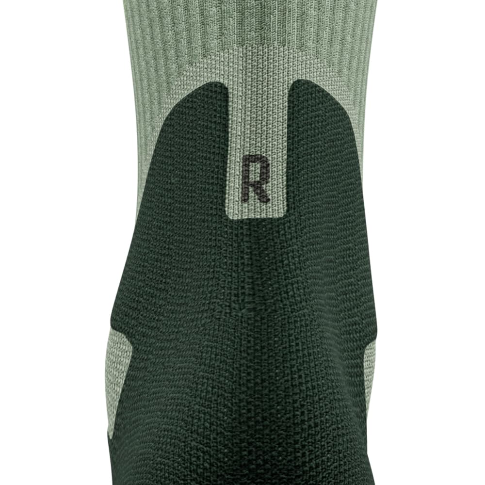 Bauerfeind Calzini da trekking Outdoor Performance Mid Cut Socks, per attività all'aria aperta, come trekking, hiking, 1 paio di calzini sportivi in lana (merino), Erbe verdi, 35-38