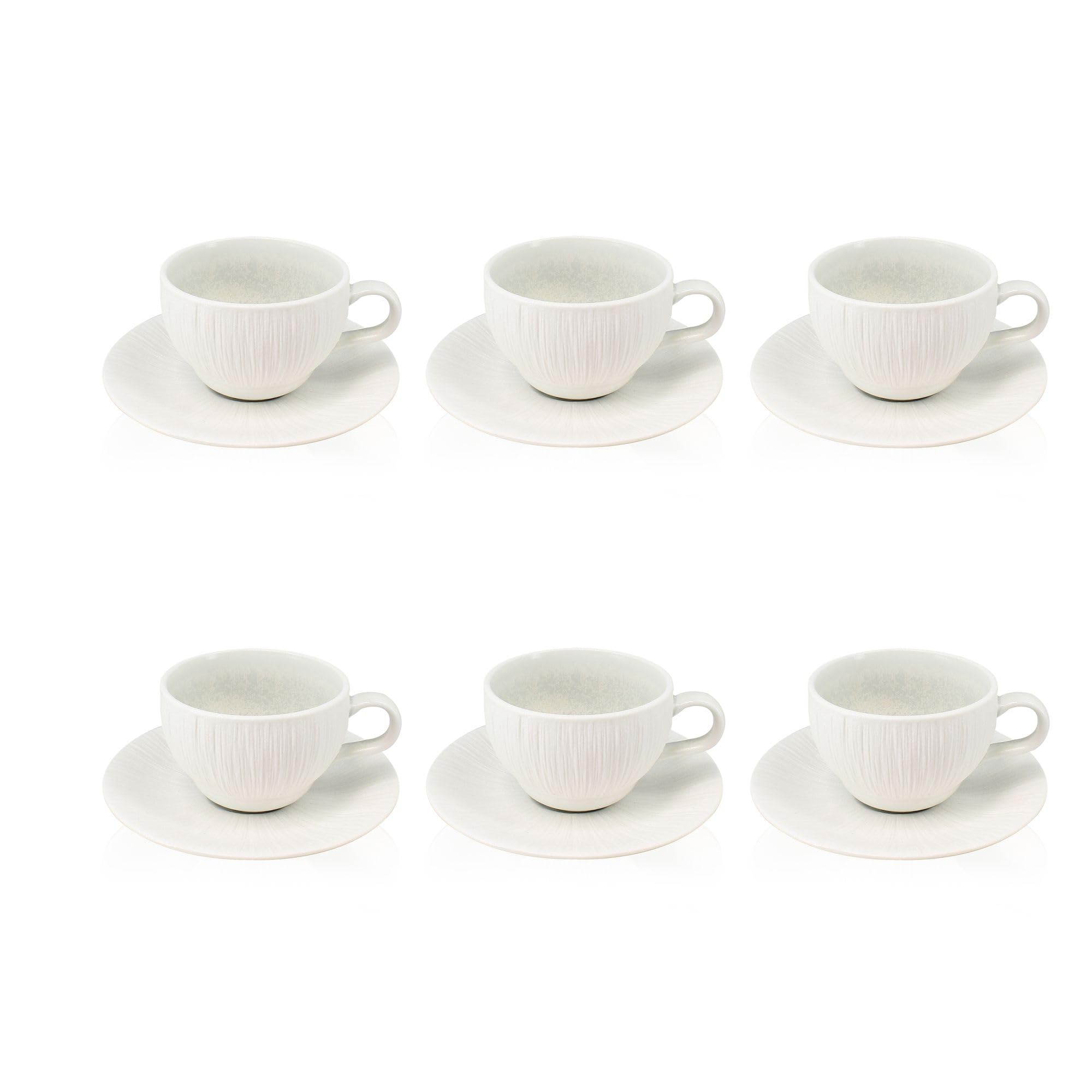 OGO LIVING - Tasses et soucoupes en porcelaine bleu et blanc - pour la maison - boisson chaude - succès garantie - 21cl/
