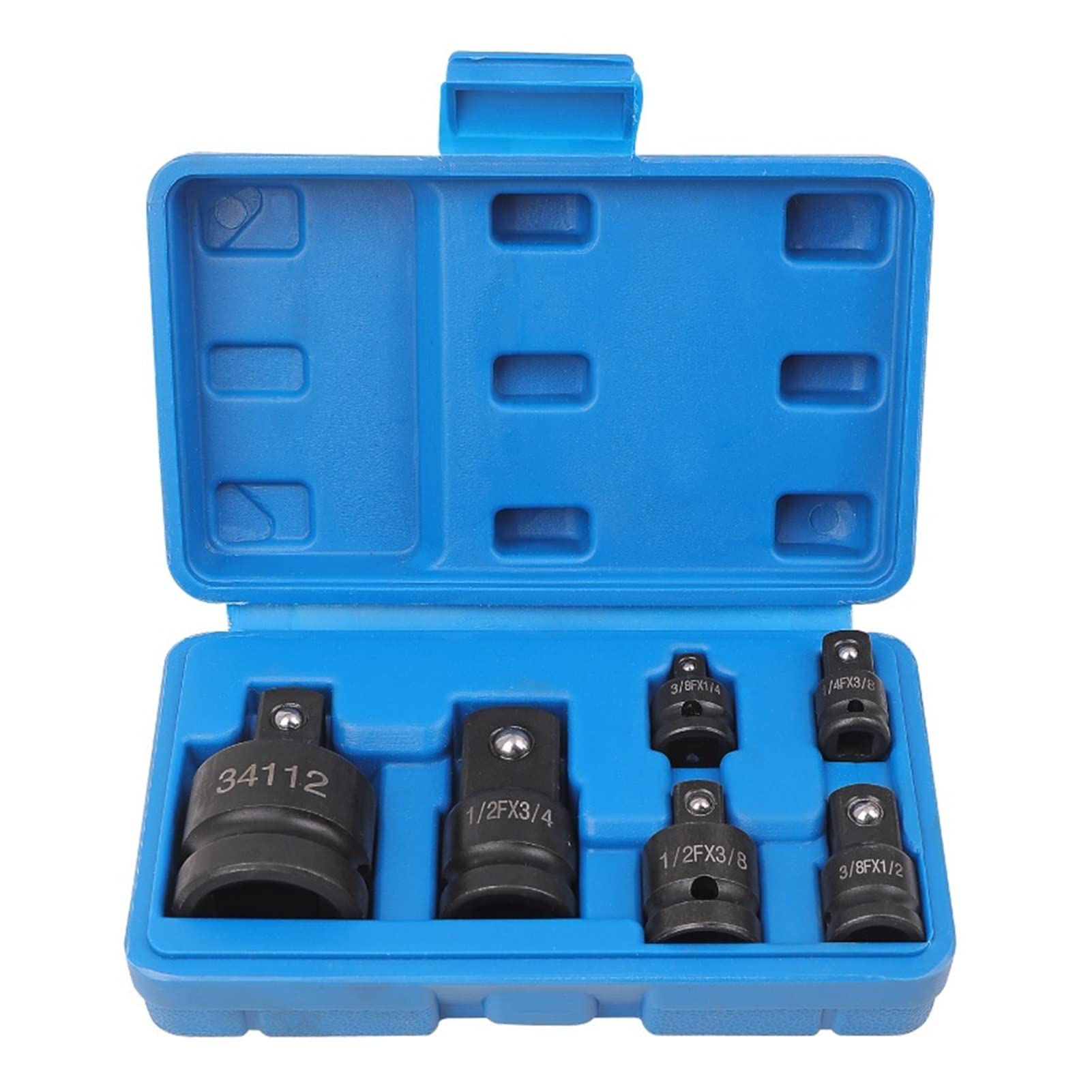 6 szt. kluczy nasadowych 1/4 1/2 3/8 3/4, adapter nasadki udarowej, adapter redukcyjny, zestaw narzędzi do naprawy samochodów z grzechotką i uchwytem wiertarskim
