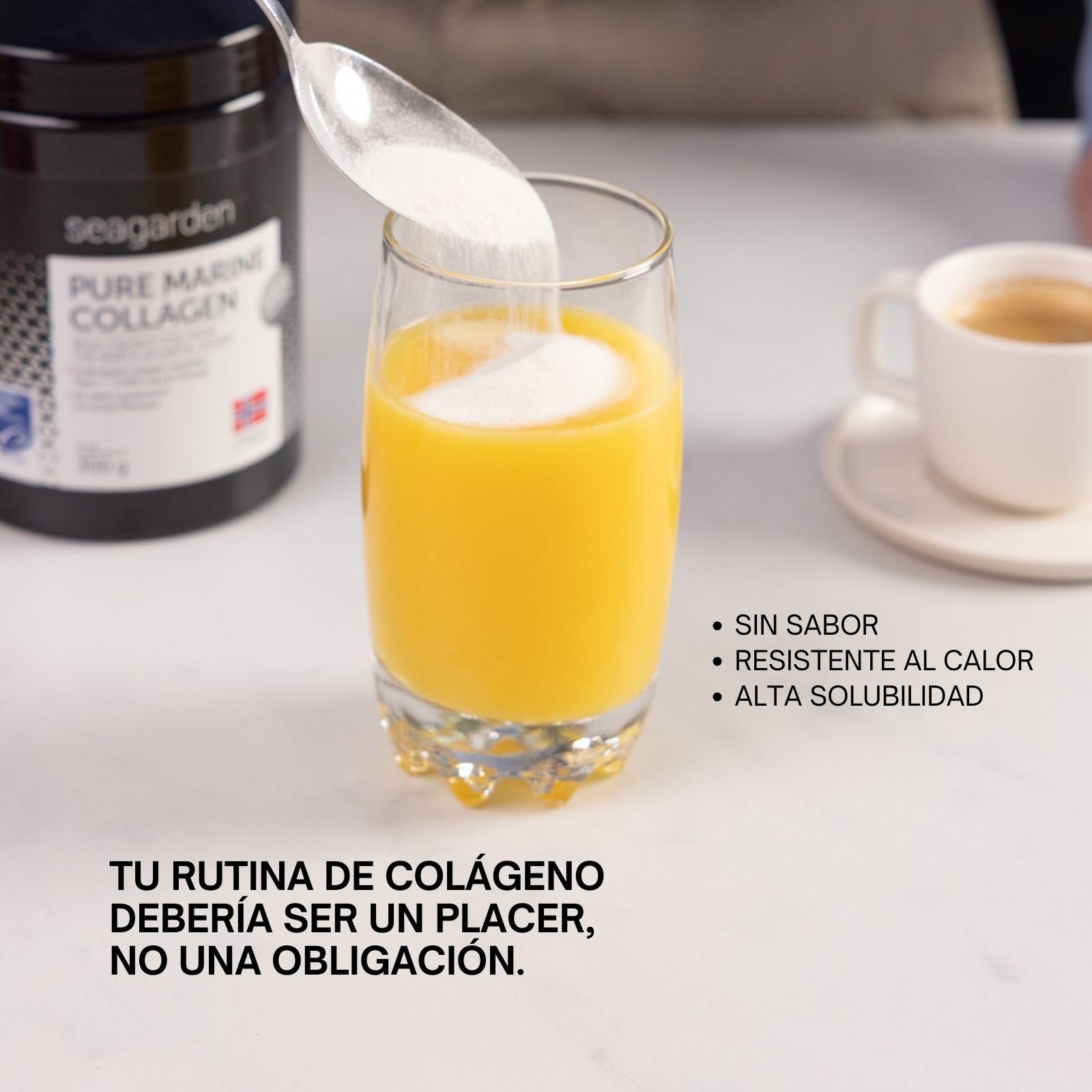 Seagarden Polvo de Colágeno Marino Puro 100% Noruego - Colágeno Hidrolizado Tipo I de Bacalao Ártico Salvaje, Para Piel, Cabello, Uñas, Tendones, Músculos - 300 g (2 Meses, Sin Sabor)