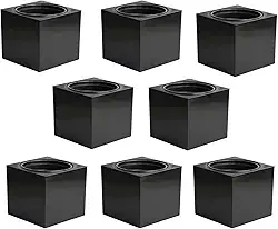 Kit 8 Vasos Autoirrigáveis Liso Cor Preto Cinza Rosa Creme Planta Hortaliça Horta (Preto)