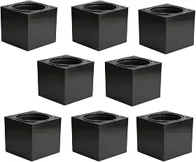 Kit 8 Vasos Autoirrigáveis Liso Cor Preto Cinza Rosa Creme Planta Hortaliça Horta (Preto)
