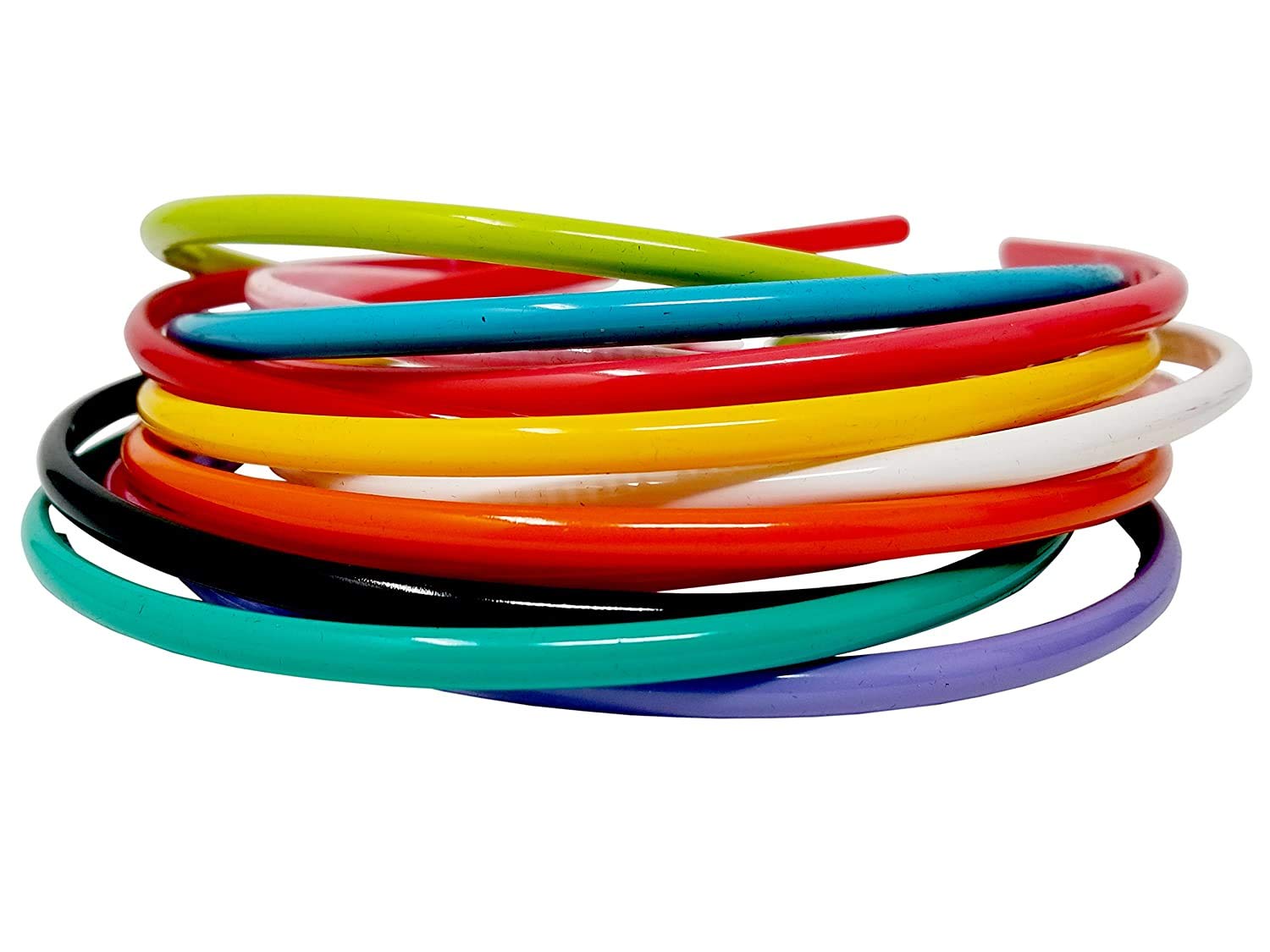 AARTISAI - 12 Pcs of Multicolour Plastic Hair Bands / Head band for Women and Girls-image-48