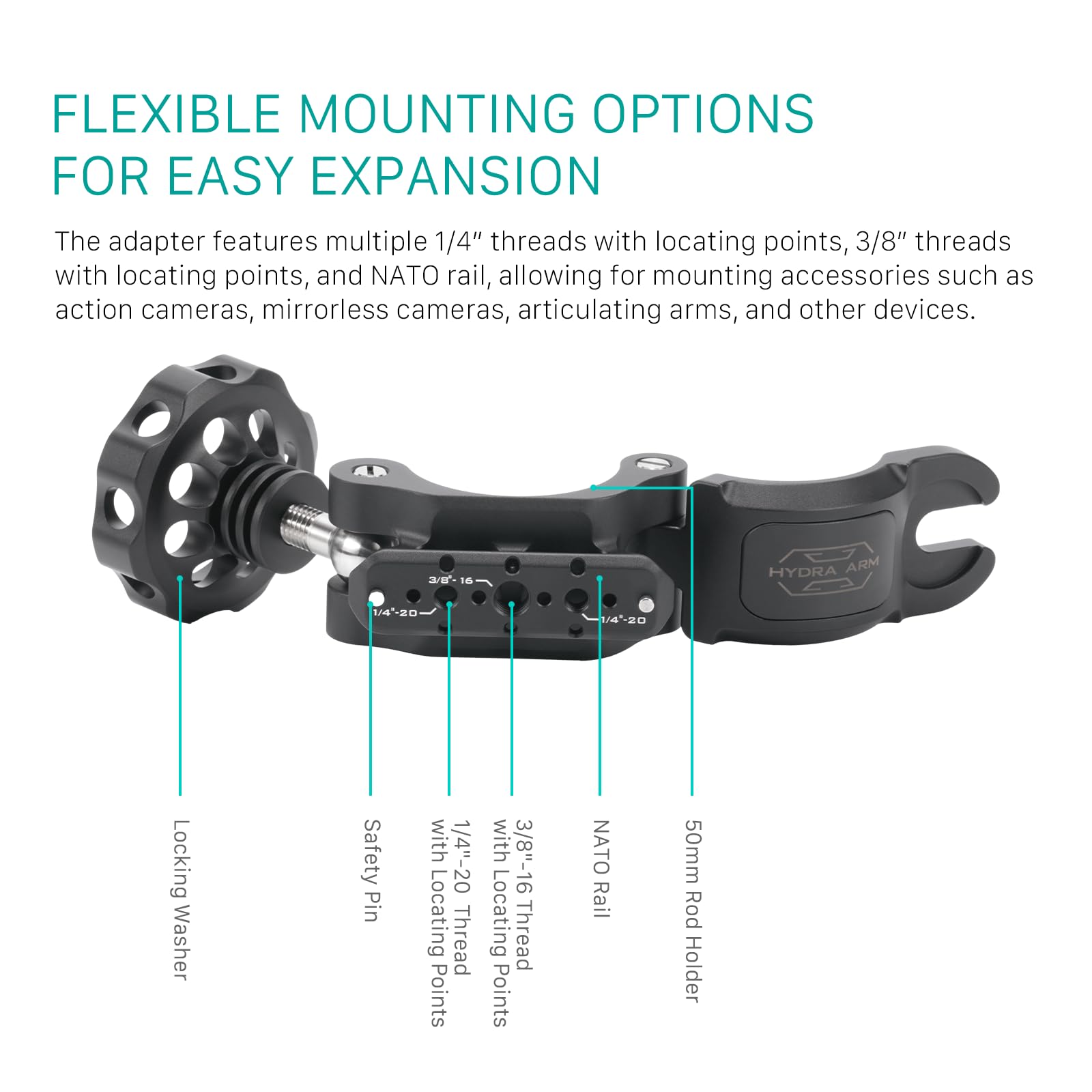 TILTA 50mm Speed Rail Clamp to NATO Adapter Compatible with the Speed Rail Car Mounting Kit, with 1/4″-20 Threads - Image 2