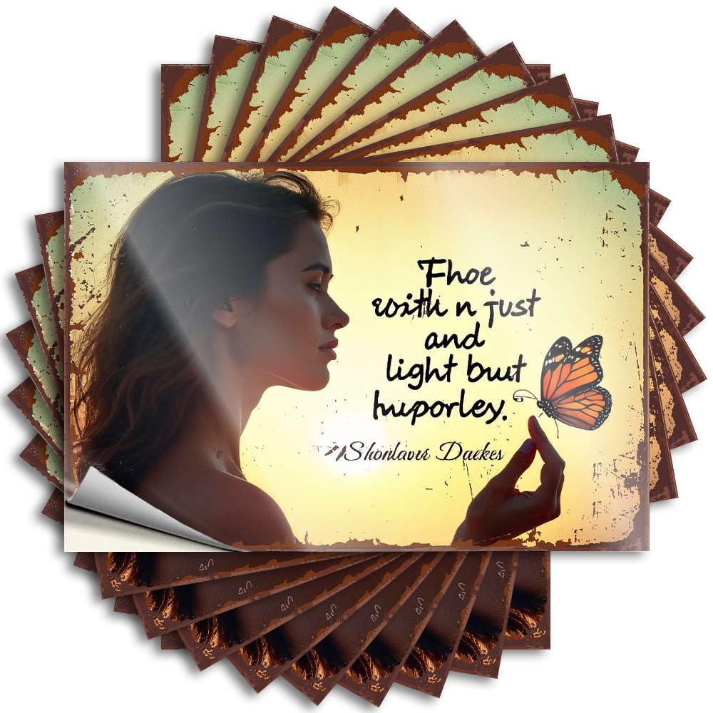 A Woman Gently Holds A Butterfly, Symbolizing Freedom and Transformation. Coffee Love - Bumper Water Removable Vinyl Decal(6X9CM)