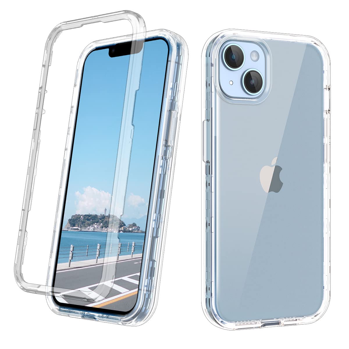 Petocase for iPhone 14 Plus Case, Crystal Clear Heavy Duty Shockproof Hybrid Three Layer Protective Cover for Apple iPhone 14 Plus 6.7 Inch, Transparent