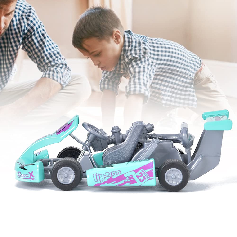 Akozon 1:32 Scale Alloy Go Kart Racing Car Model Pull Back Ornaments for (Light Green) - Image 2