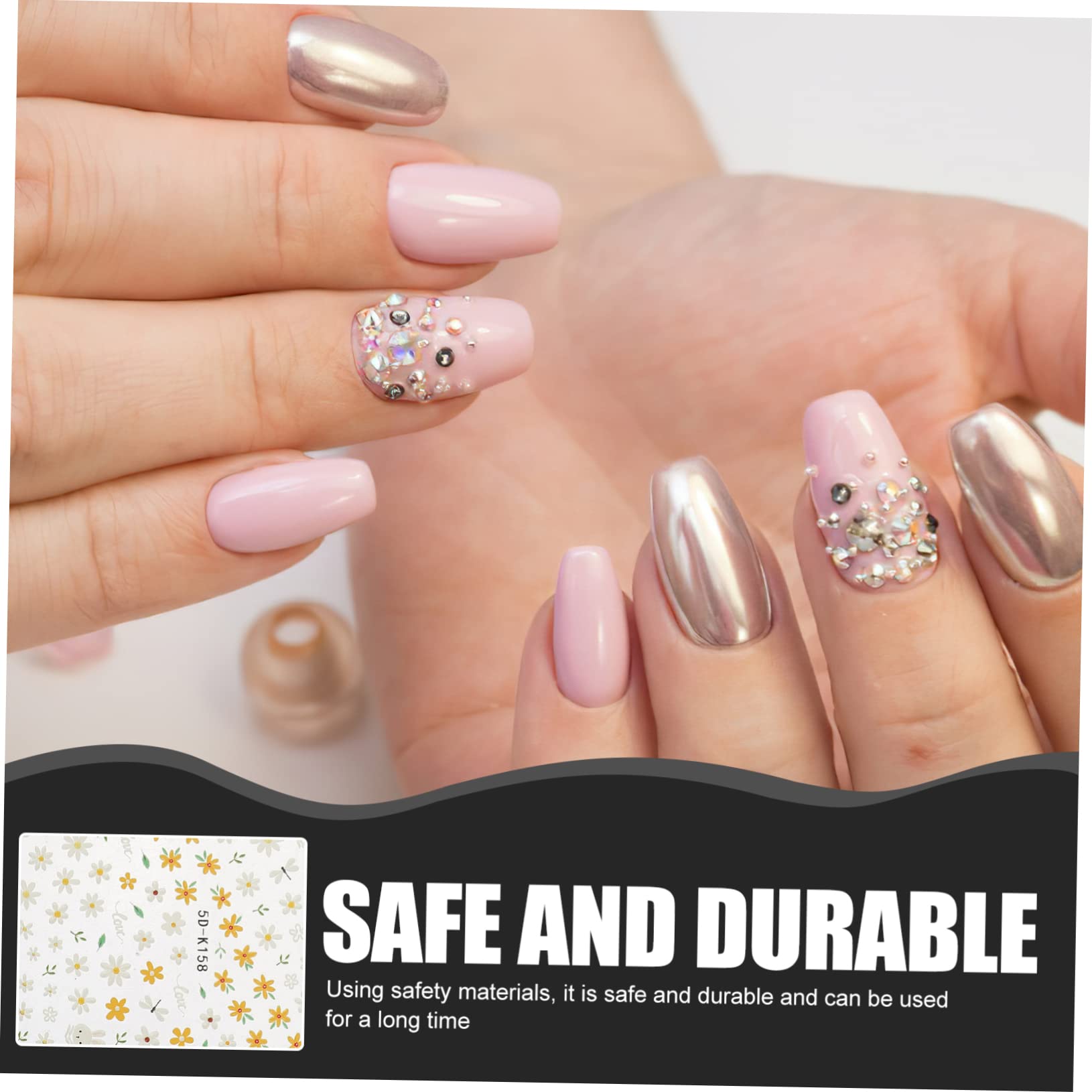 Ipetboom 15pièces Autocollants Embossés Décorations Nail Art Idéaux Pour Et Événements Spéciaux