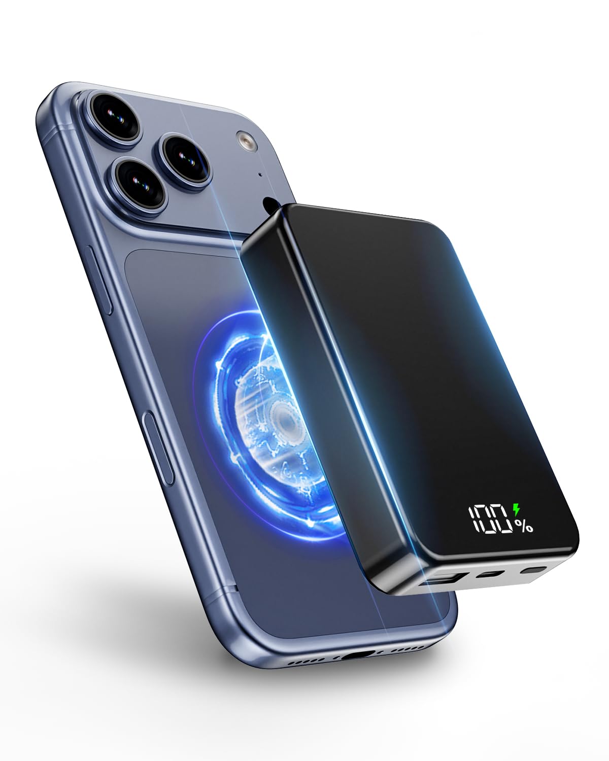 26800mAh Magnetische Powerbank, Mag-Safe-kompatibel, Schwarz