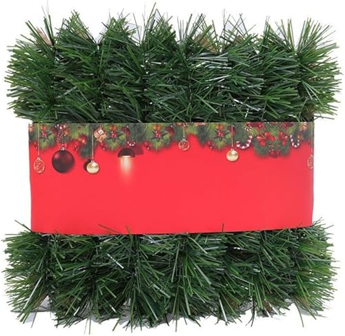 Guirnalda Decorativa de Navidad, Guirnalda de Pino Artificial de 32.8 Pies, Decoración Navideña para Exteriores e Interiores, Vegetación Verde,