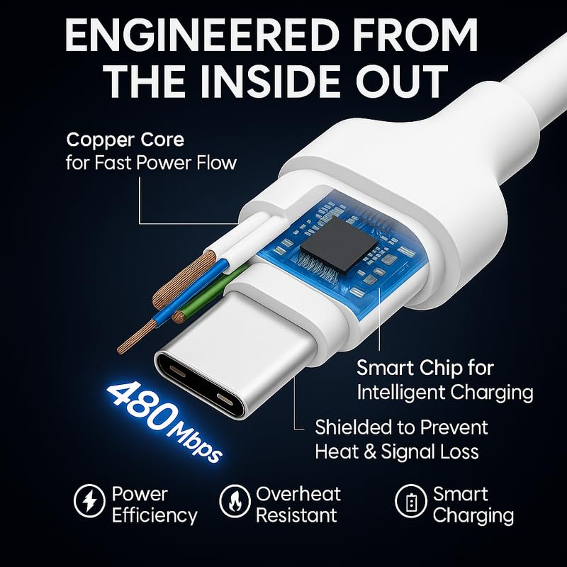 Image of Samsung 45W Original Type C To Type C,Mobile Data Charging Cable For Samsung Galaxy Superfast Power Cable A54 / A15 / A14 / A34 / A23 / F54 / F34 / F23 / F14 / M14 / M34 /M33 /S21 Fe /S22 /S23 /S23 Fe 5G /S24, White