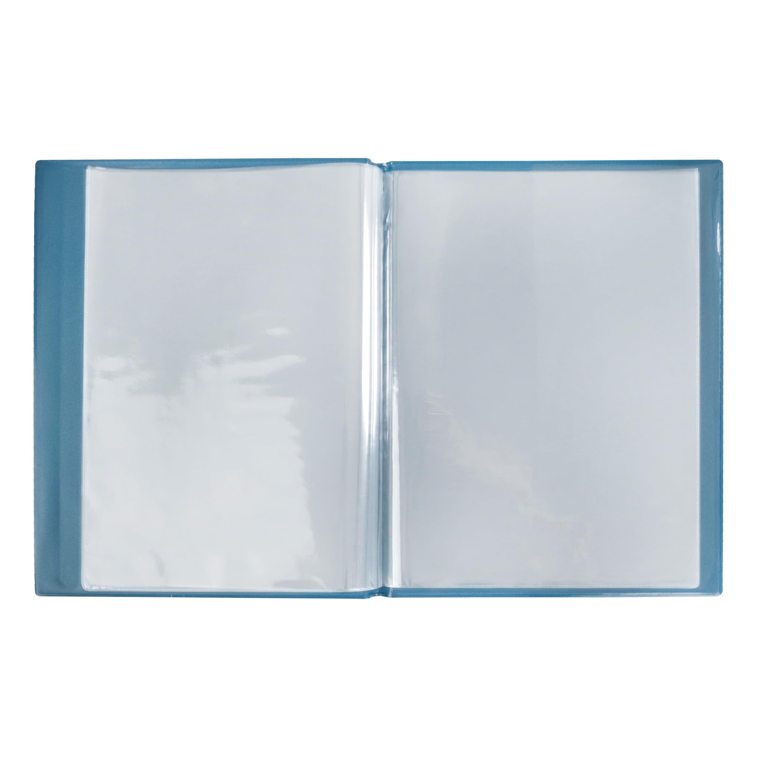 Idena 22087 - Cartella per pagelle con 12 buste trasparenti, cartellina per documenti A4, raccoglitore a vista in blu pastello, cartellina per pagelle, documenti e molto altro