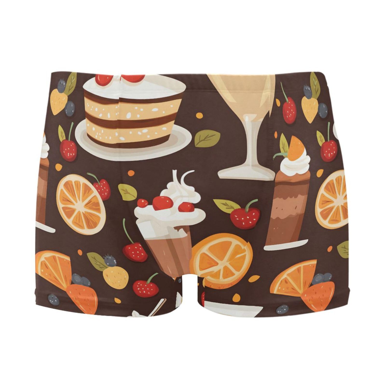 UMIRIKO Cake Dessert Coffee Mens Swim Trunks Swimwear Bathing Suit Swim Brief Square Leg Board Short S-3XL 202b8197