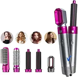 Escova Secadora Ar Quente Profissional Alisa Modela Cabelo 5 em 1 Penteado Feminino Elétrico Multifuncional