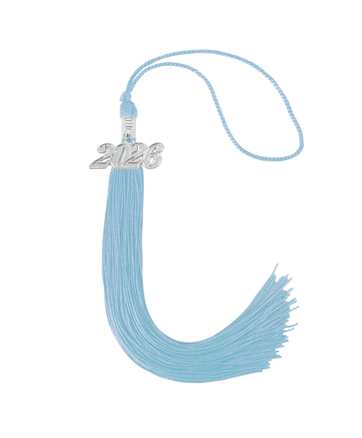 Graduation Tassel 2026 for Grad Cap,Sky Blue Tassel with Silver Charm