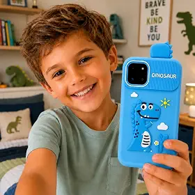 Celular Infantil Dinossauro Brinquedo Interativo Educativo com Câmera, Música e Jogos - Presente para Menino