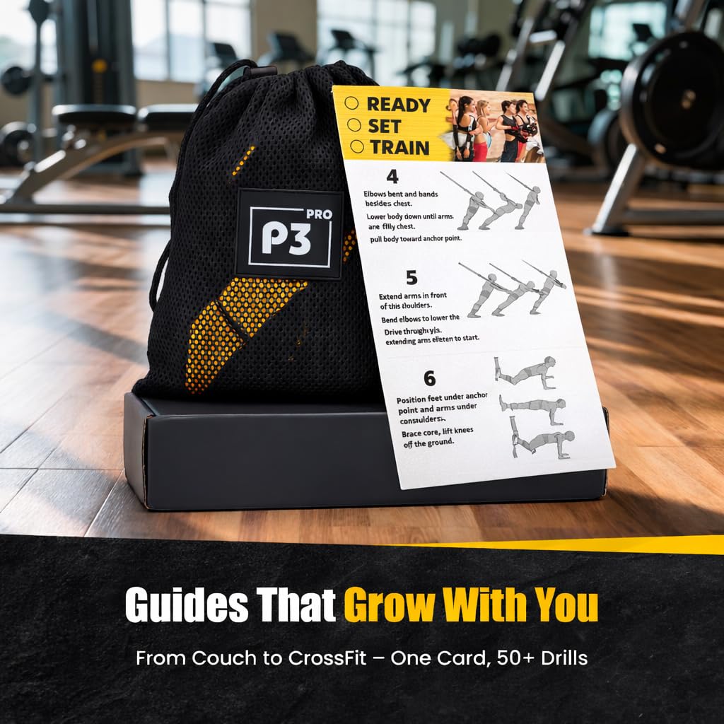 Schlingentrainer Set für Zuhause – Professioneller TRX Sling Trainer mit Türanker & Widerstandsbändern – Schlingentraining für Ganzkörpertraining, Homegym & Reisen, mit Tragetasche & Anleitung