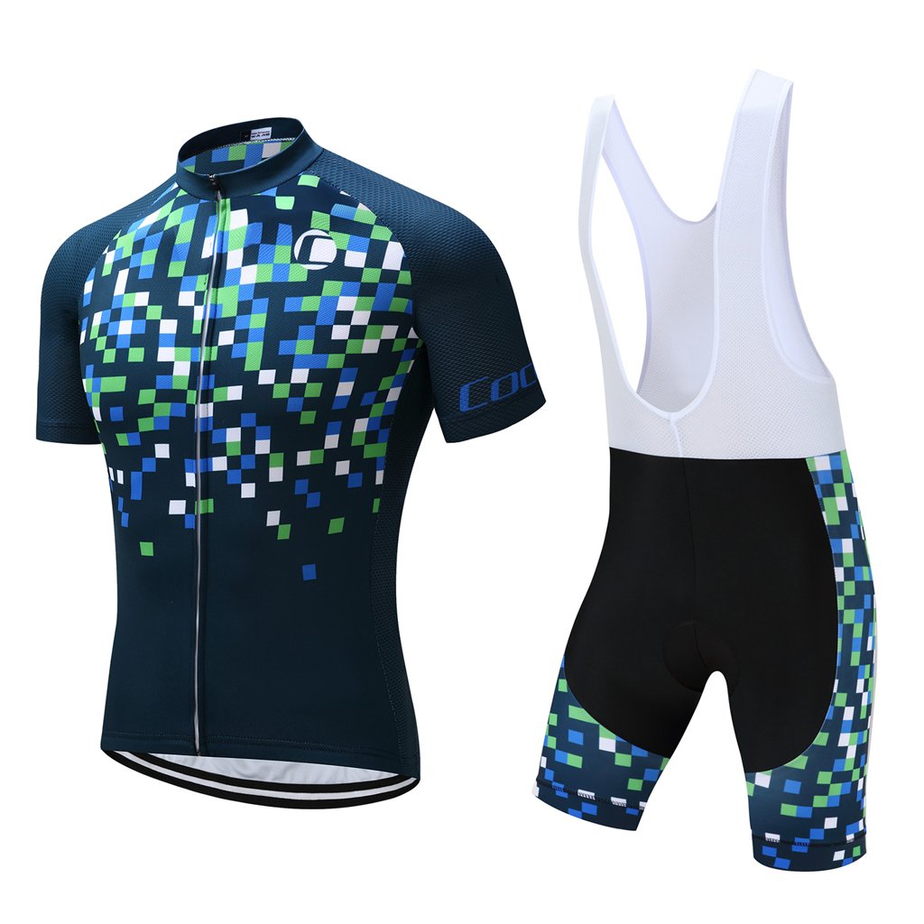 Coconut RopamoMen's Cycling Jersey Set Biking Road Bike Jersey Bib Shorts with 4D Padded Cycling Clothing Set for Men