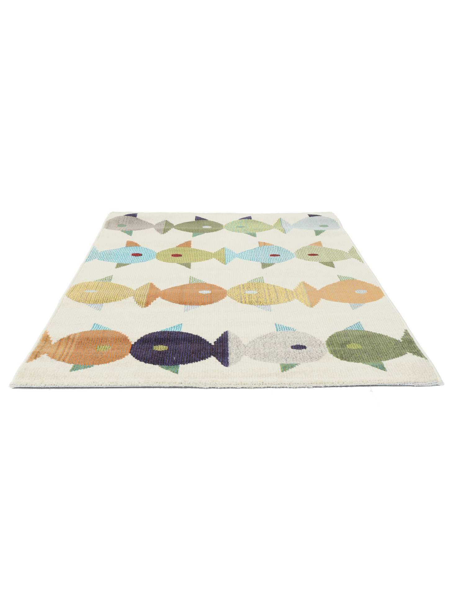 RugVista Fugl OG Fisk Alfombra, 100 x 160 cm, Beige/Multi