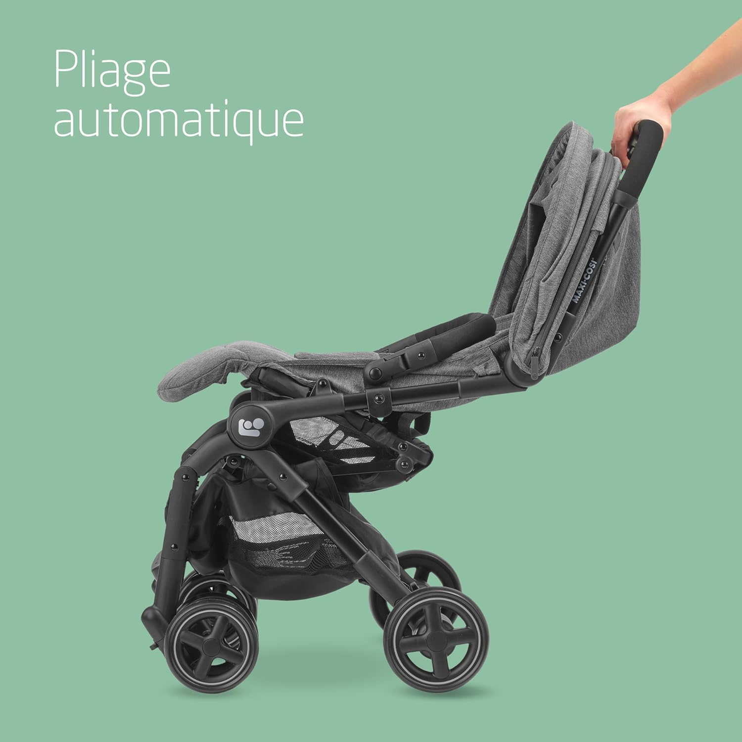 Maxi-Cosi Lara², Poussette Canne, 0-4 ans, 0-22 kg, Poussette Bebe Légère et Compacte, 3 Positions d'Inclinaison, Position Allongée, Pliage Automatique, Bandoulière, Select Grey
