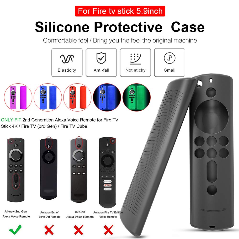 Cubierta Protectora de Control Remoto de Silicona Luminosa para Fire TV Stick 4K / Fire TV (3ra generación) / Fire TV Cube Funda a Prueba de Golpes