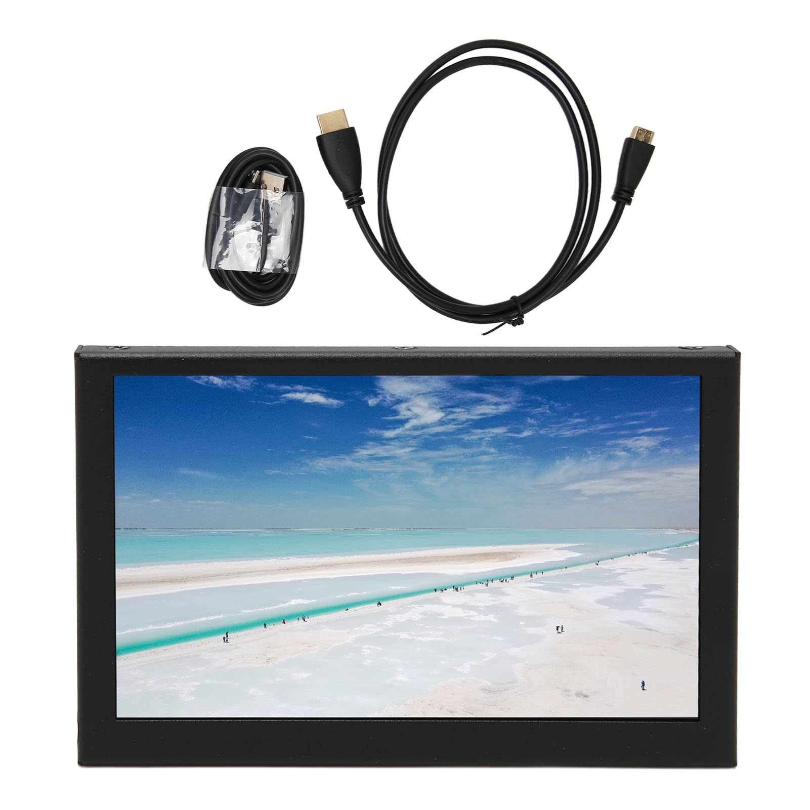 Domary Przenośny 5-calowy Monitor 800x480 IPS LCD z metalową obudową Podwójne Głośniki do Komputera Laptop TV Konsola do Gier