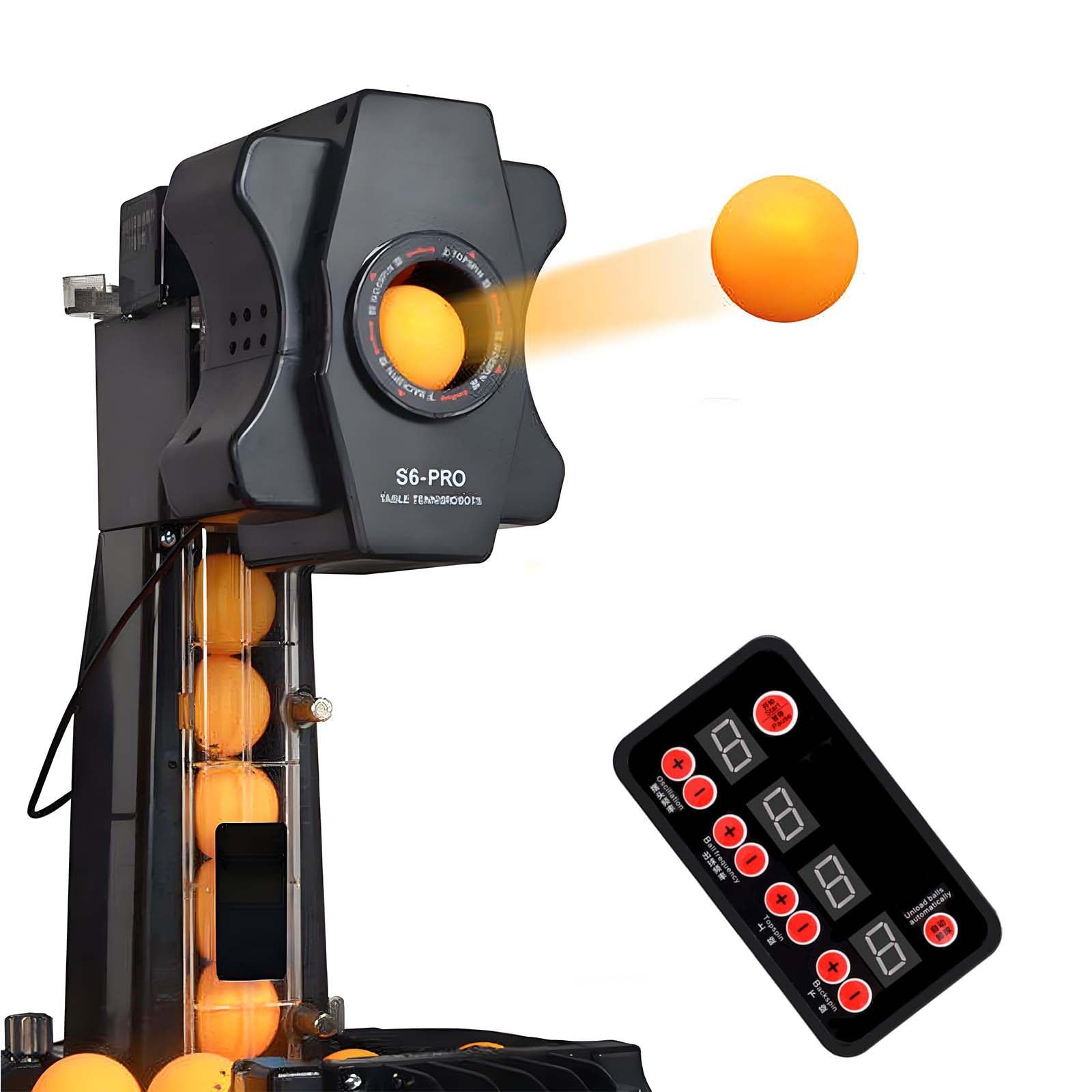 Macchina da Ping Pong con Testa Oscillante e Lancio Automatico Lungo/Corto – Robot per Tennistavolo con Telecomando 2.4G, velocità 4-40 m/s