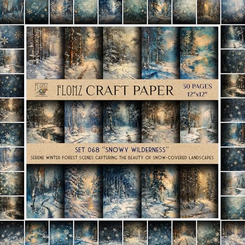 Papier de scrapbooking 30,5 cm anti-gondolage pour créations d'hiver