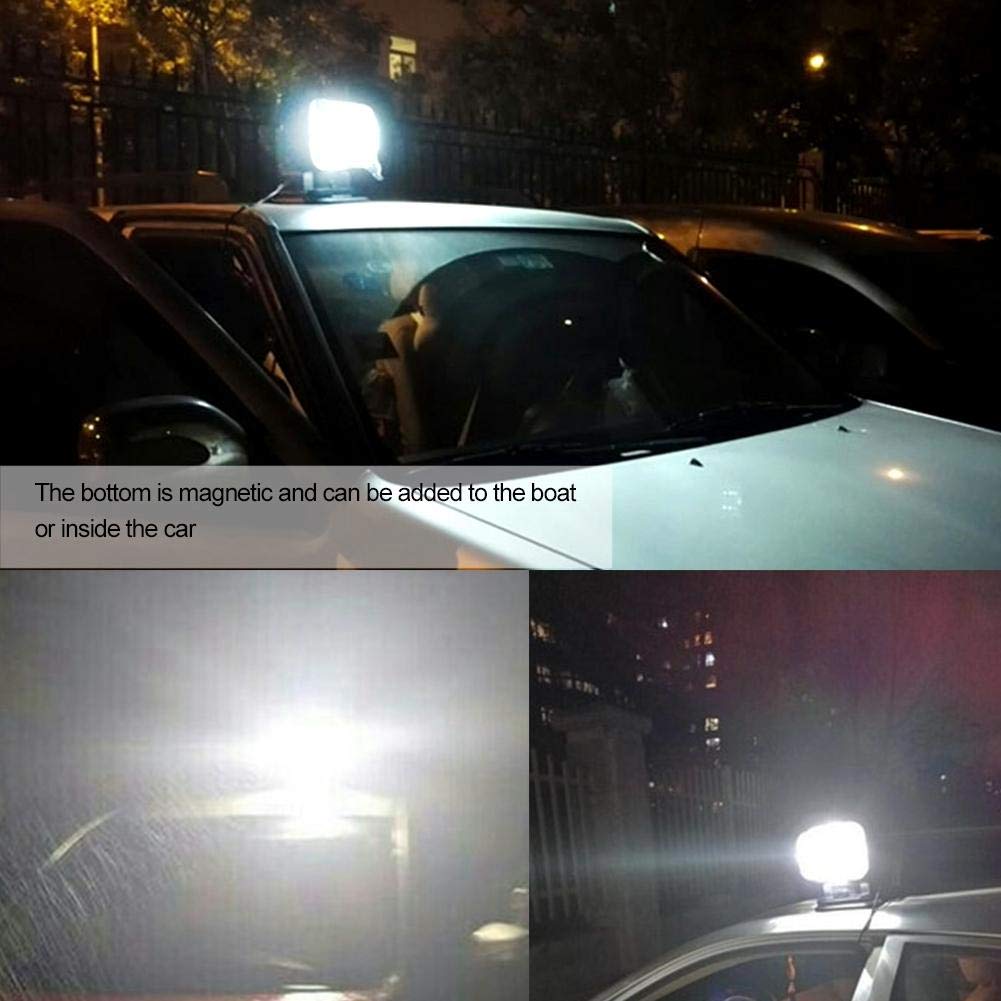 KIMISS H3 50W LED Blanc Télécommande Bateau Voiture Étanche Waterlight IP56 Projecteur de travail Projecteur Base magnétique Éclairage extérieur