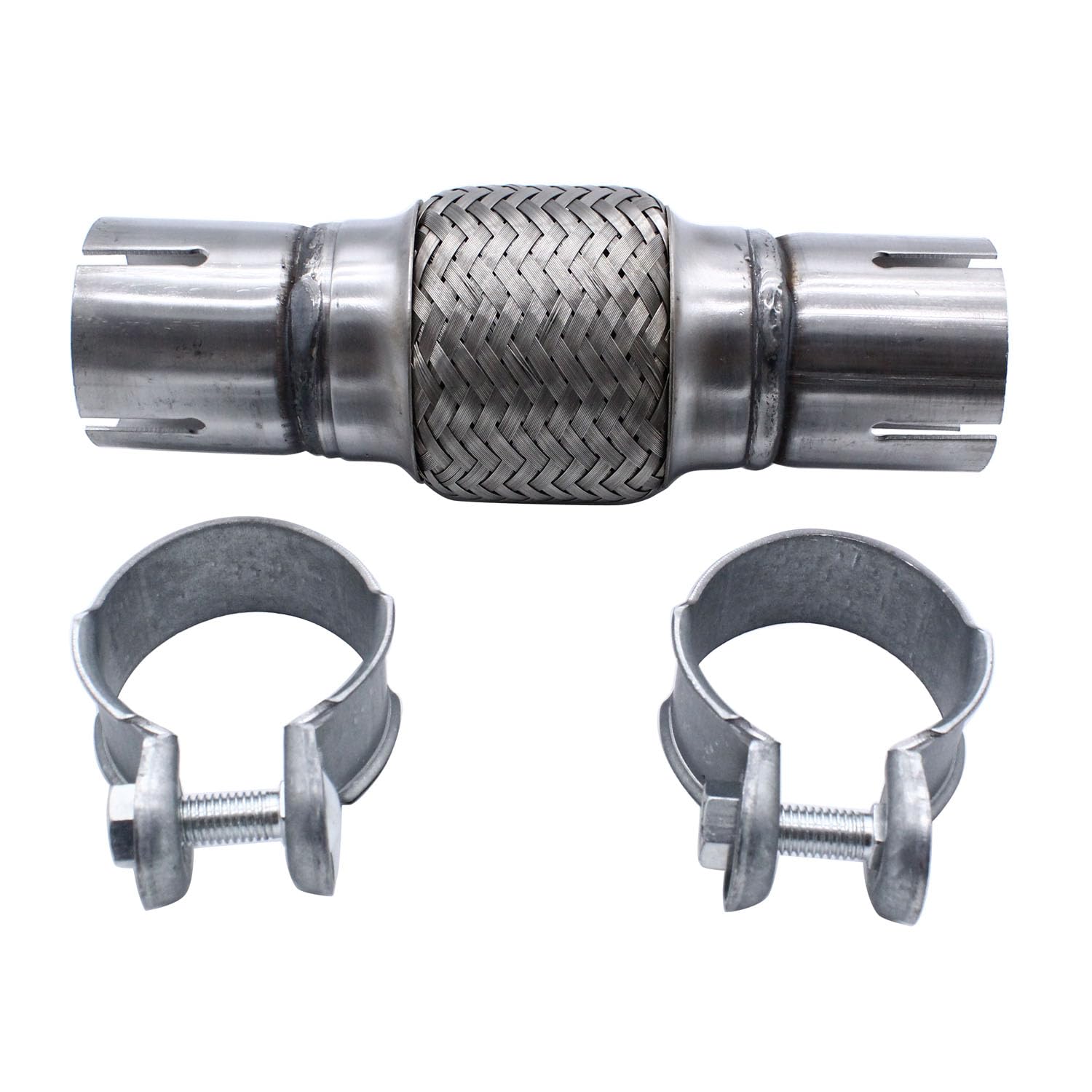 1 Pc Flexible Exhaust Pipe 50.7 x 100/208 mm Clamp-on Flexi Tube Joint Stainless Steel Flexible Tube Repair