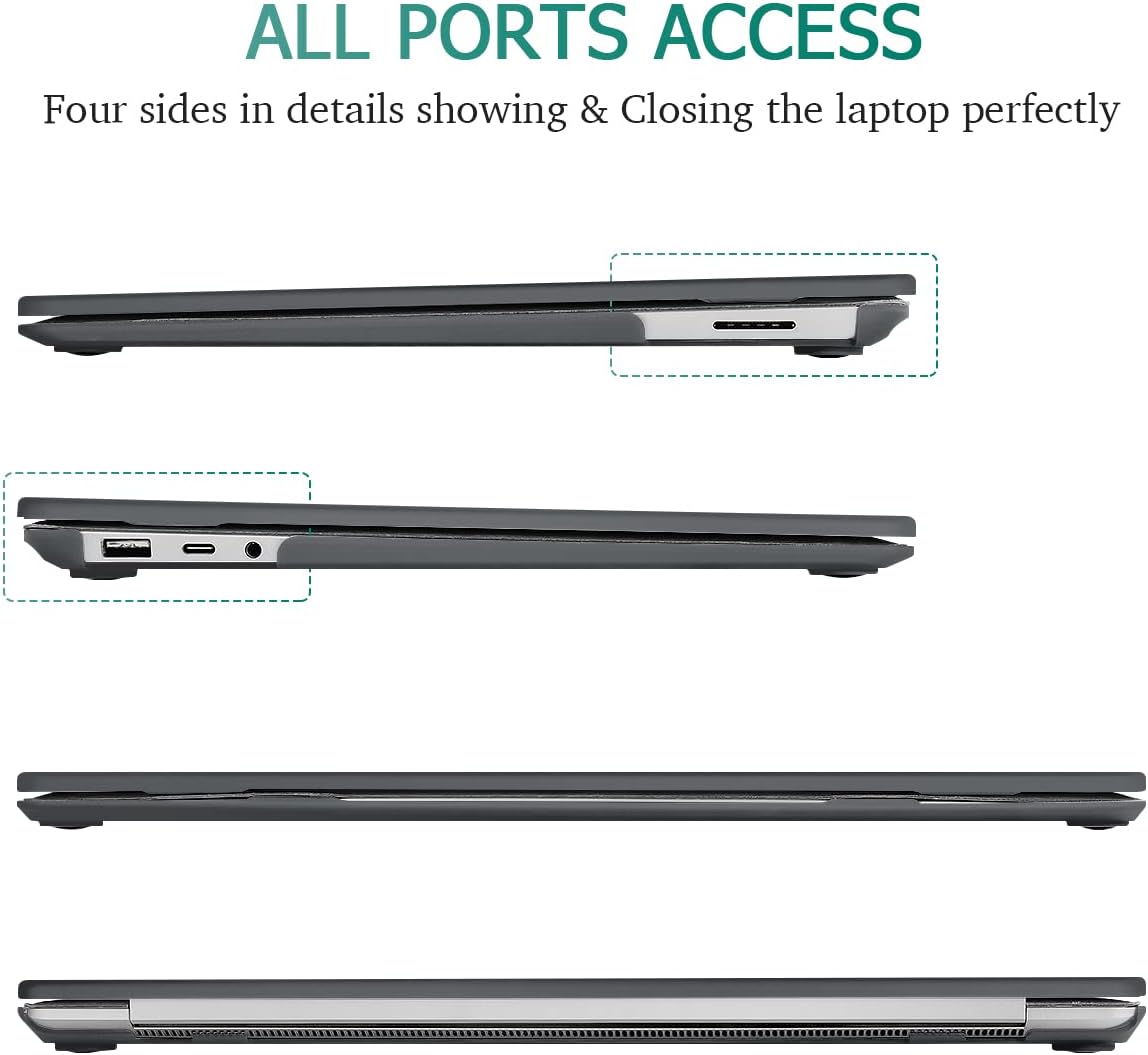 Case for 13.5" Microsoft Surface Laptop 5/4/3 with Alcantara Palm Rest ONLY 2022 2021 2019 Release Models: 1950/1958/1867, Plastic Hard Shell Case with Keyboard Cover,Matte Black - Image 3