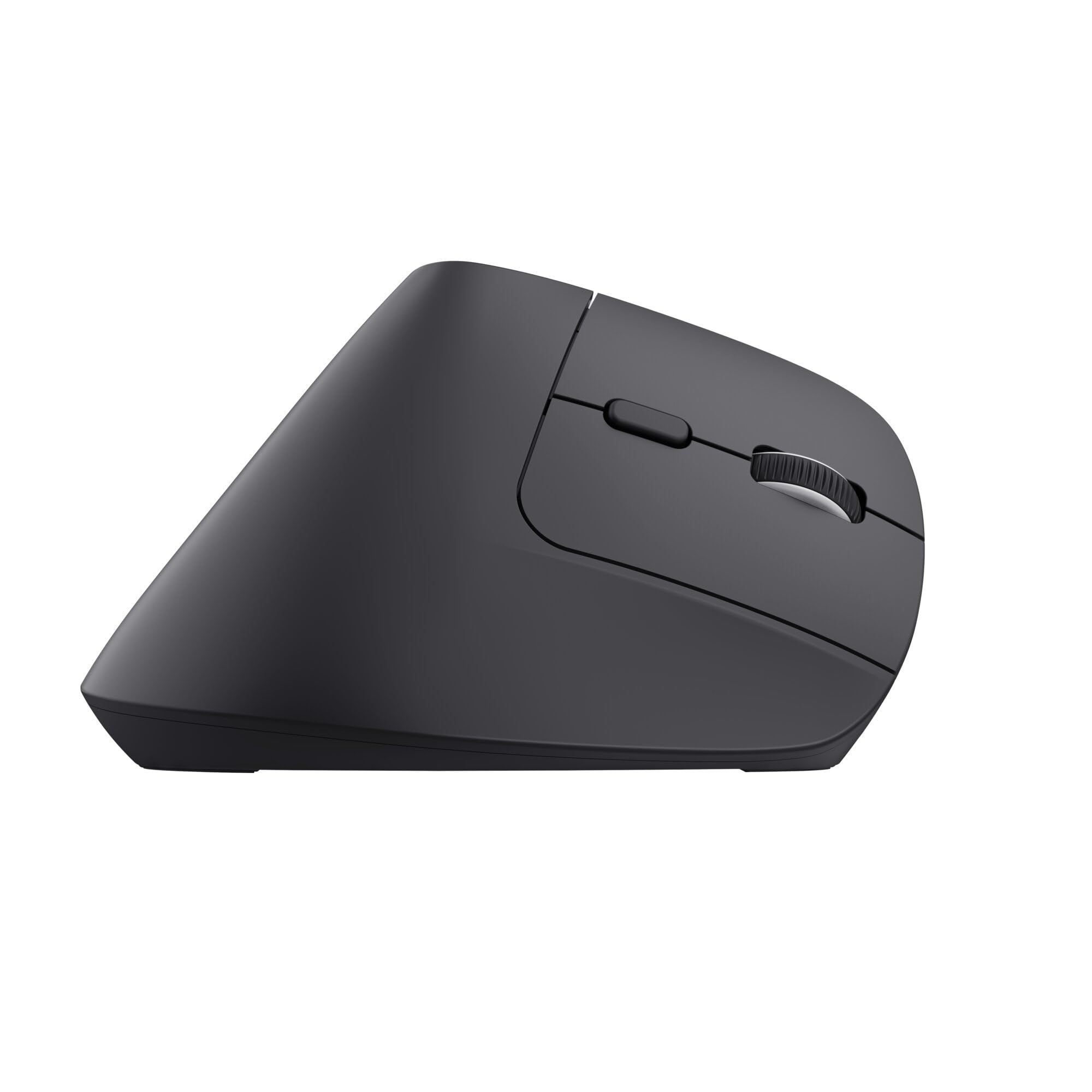 Trust Bayo+ Mouse Verticale Wireless Bluetooth + RF 2.4GHz, Ridurre la Tensione del Braccio e del Polso, 53% Plastica Riciclata, Mouse Ergonomico Ricaricabile Multidispositivo PC Laptop Mac - Nero
