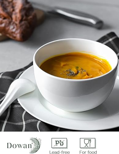 Miniatura 2 de DOWAN Tazones de sopa y cuencos de cereales de 5.8 pulgadas de profundidad – Juego de 4 cuencos grandes de 30 onzas para cocina – Cuencos de
