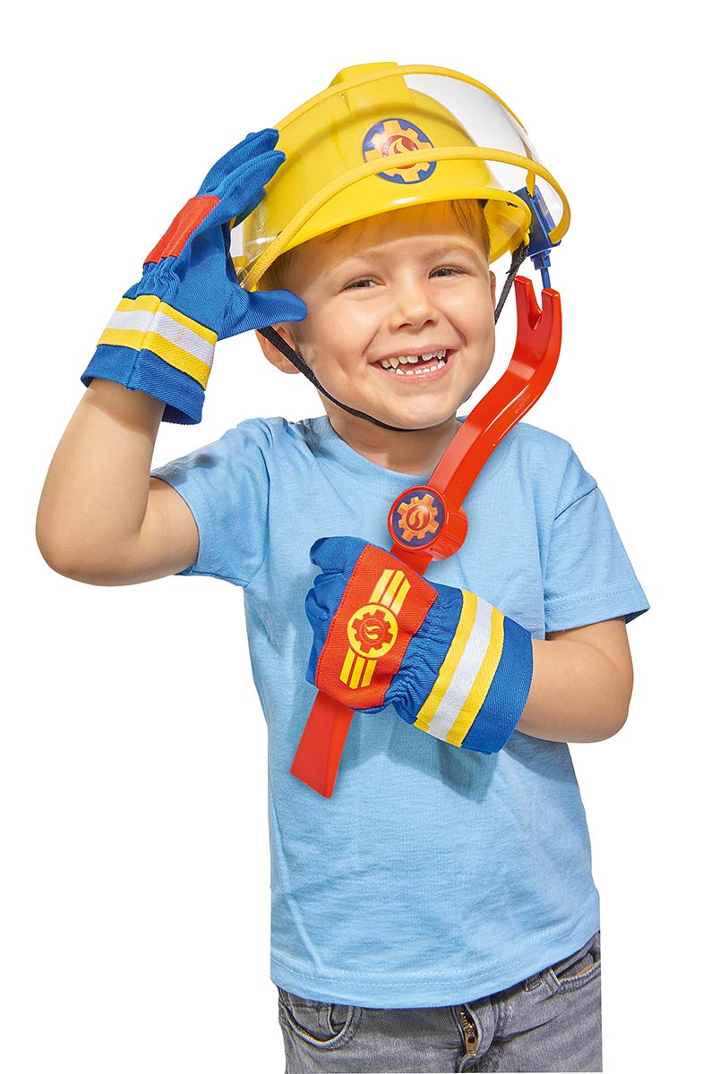 Simba 109252475 – Sam Pompier Gants en Textile 20 x 14 cm pour Mains d'enfants, Pied de biche 28 cm, à partir de 3 Ans