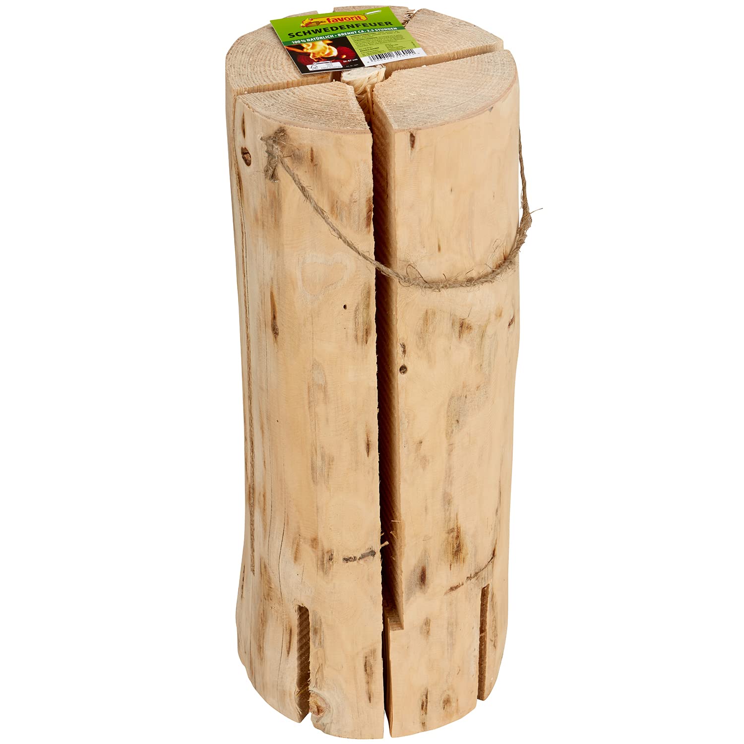 Fuoco svedese naturale per camino, braciere da giardino (falò svedese 47 x 18 cm)
