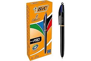 BIC 4 Couleurs Pro Assortment Ballpoint Pens 1.0mm, PK12