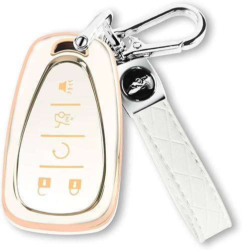 QBUC Funda para llavero Chevy con llavero protector de TPU para Chevrolet Equinox Malibu Traverse Blazer Camaro Impala Cruze Volt Bolt Sonic Trax