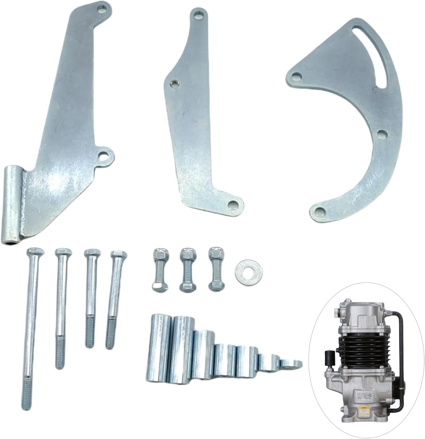 A/C Compressor Mounting Bracket for Small Block Chevy SBC Driver Side Long Water Pump LWP 9919L,119L