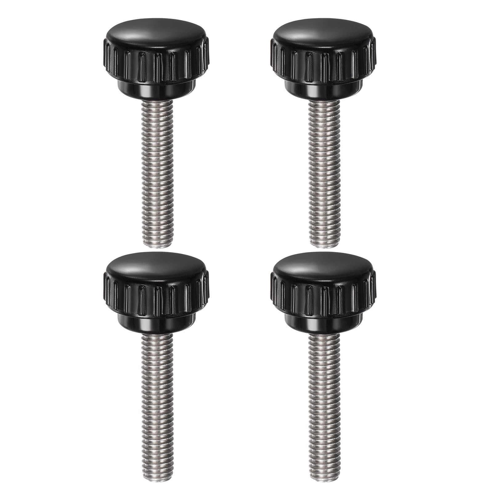 QUARKZMAN 4 sztuki śrub radełkowanych z gwintem M8 x 40 mm x 25 mm śruba z łbem okrągłym ze stali nierdzewnej 304 bolce z uchwytem okrągłym, guziki zaciskowe 25 mm, śruby kciukowe, śruba napinająca do