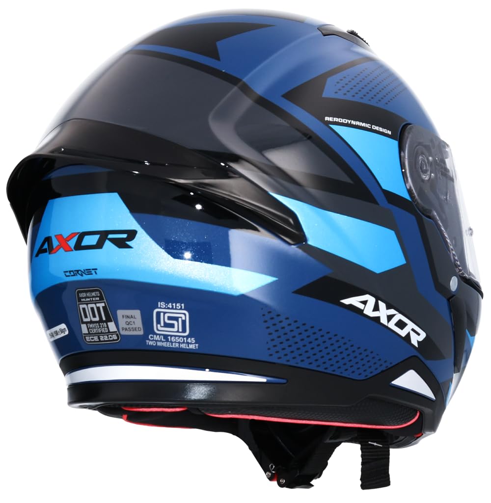 Shiro Helmets Casco Integral Modelo Hunter Cornet Azul Oscuro Brillo Totalmente Homologado (M 57/58)