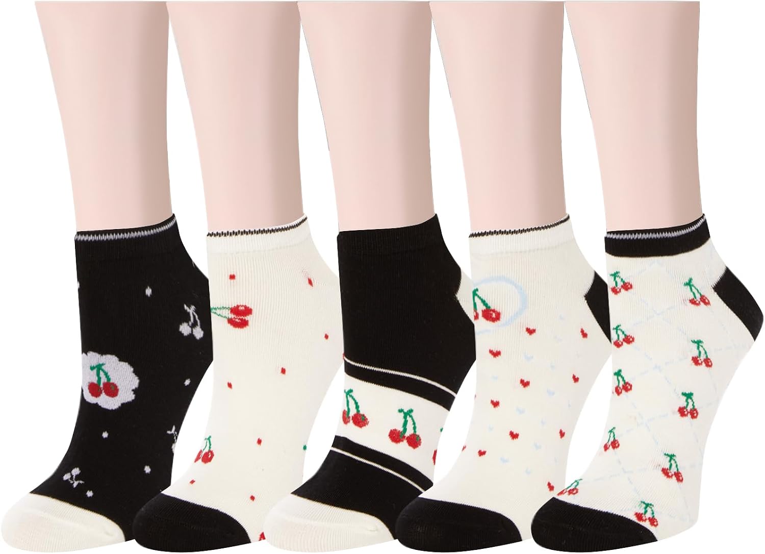 Benefeet Sox 5 Pair Womens Ankle Socks Flower Vintage Colorful Cute Cotton Funny Ruffle Lettuce Floral Sock Low Cut No Show