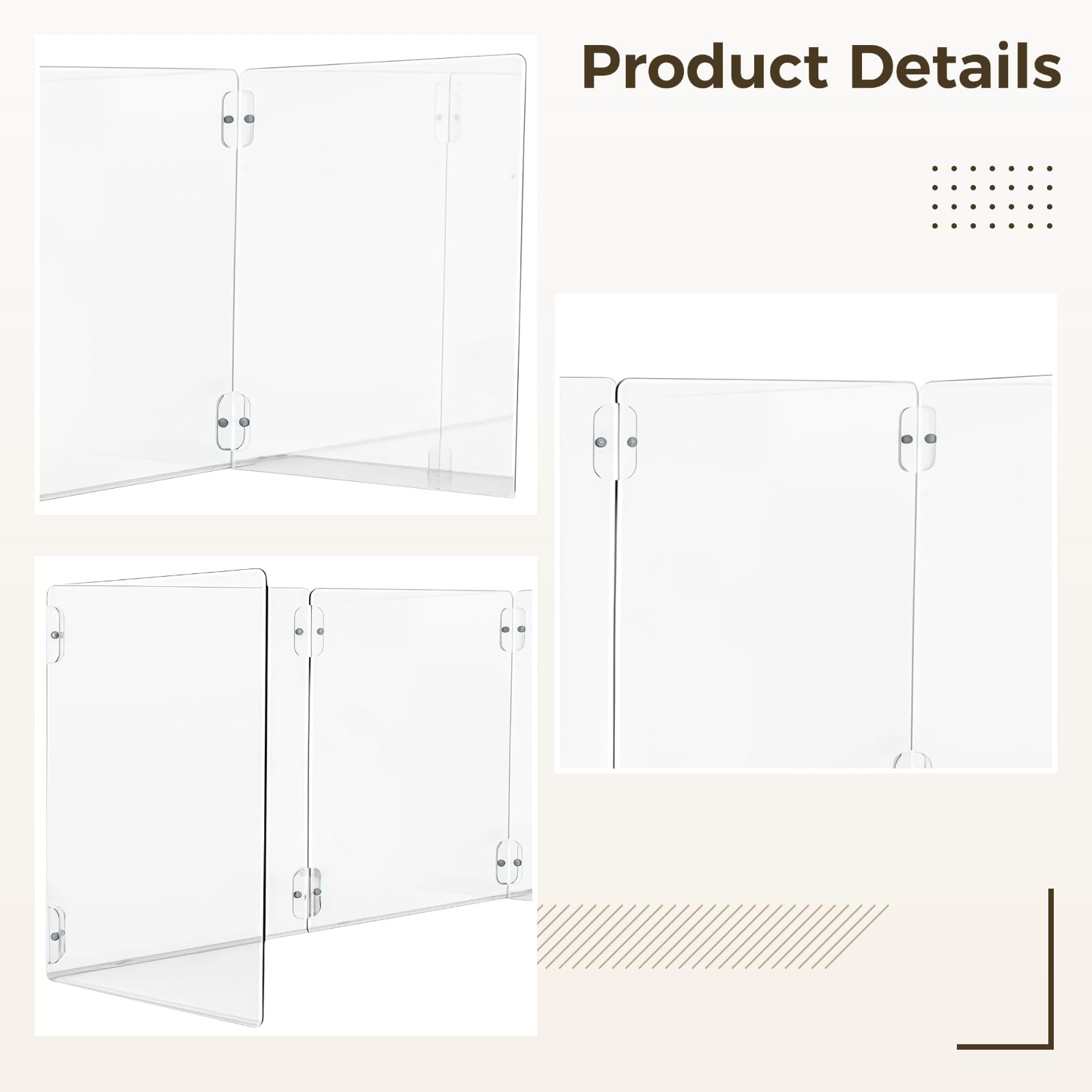 Induktionskochfeld-Schutzabdeckung, hitzebeständiger Spritzschutz für Herde, einfach zu montieren und zu verstauen, transparentes Design, 4-teiliger Spritzschutz aus Acryl