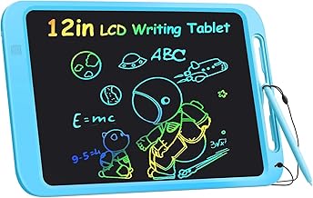 VeeDee Tvara 12" LCD Writing Tablet with Stylus Pen, Electronic Colorful Screen Magic Slate Doodle Drawing Board Pad Scribbler Educational Learning Tool Birthday Gifts Girls Boys Kids - Random Color