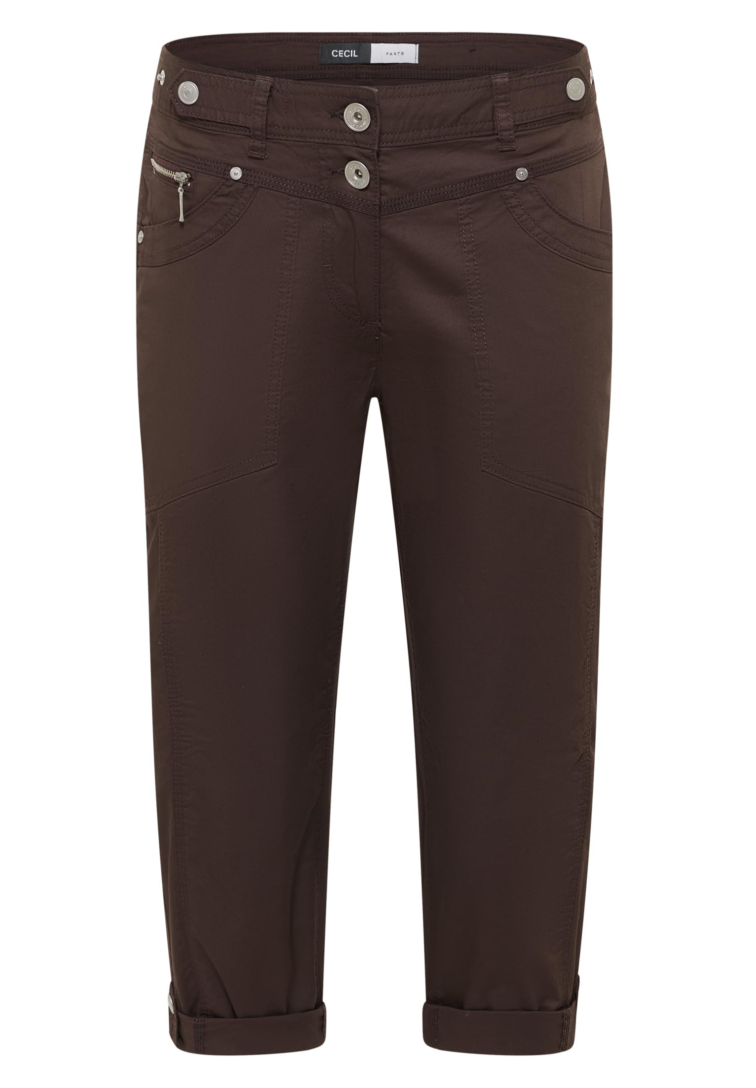 Cecil - 3817730, Pantaloni a 3/4 Slim Leg Turn-Up Donna