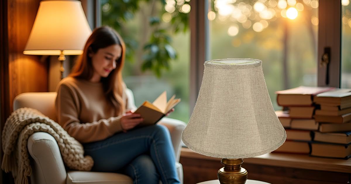 Aspen Creative 38001A przejściowy składany klosz lampy w kształcie dzwonka w kolorze naturalnym, 23 cm góra x 45 cm dół x 33 cm wysokość skośna